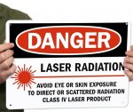 Laser Radiation Avoid Direct Eye Skin Exposure Sign - OSHA, SKU- S-2480 - MySafetySign.com.jpg